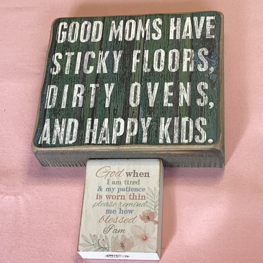FINAL SALE PRICE Patient Moms Themed Wooden Wall Art